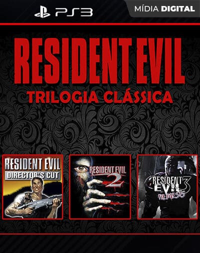 Resident Evil 1, 2 e 3 Trilogia Clássica (PS1 Classic) Playstation 3 Mídia Digital