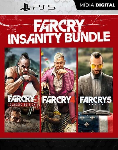 Far Cry 3, 4 e 5 Insanity Bundle + Knack 2 Playstation 5 Mídia Digital Licença VIP