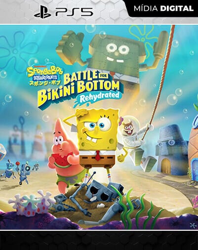 Bob Esponja calça quadrada Playstation 5 Mídia Digital Licença VIP