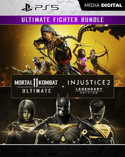 Pacote Mortal Kombat 11 Ultimate + Injustice 2 Ed. Lendária Playstation 5 Mídia Digital